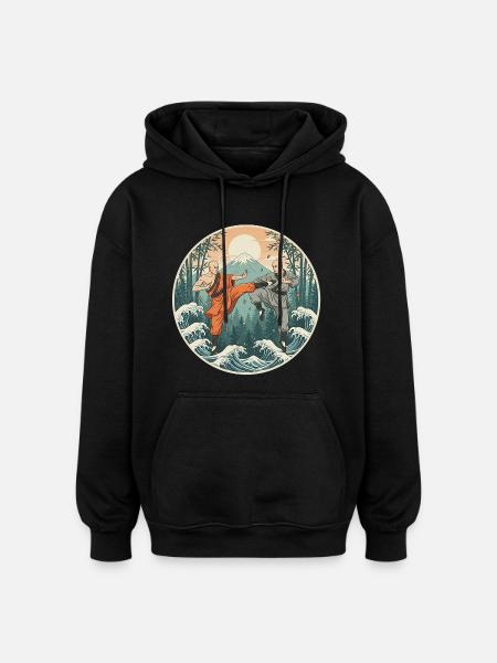Kung Fu Kampfkunst - Oversized Unisex Hoodie - Schwarz