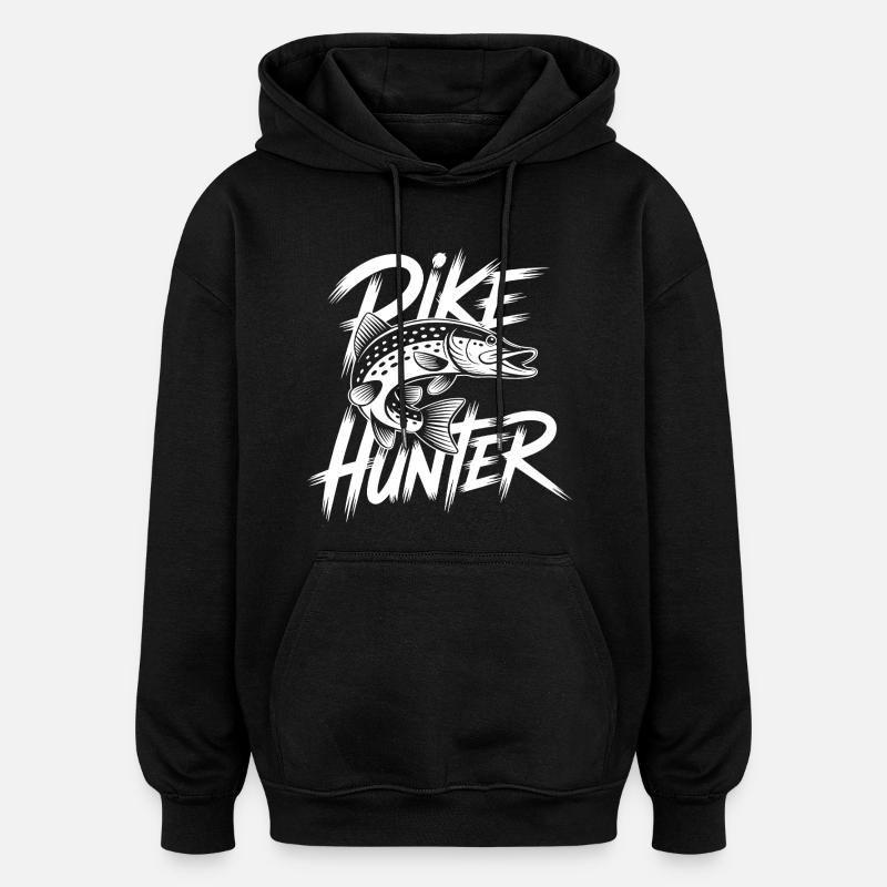 Pêche au brochet - Sweat à capuche oversize unisexe - noir
