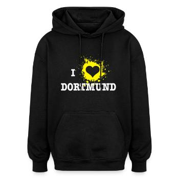I Love Dortmund - Oversized Unisex Hoodie - Schwarz - Vorne - Noah (186cm)