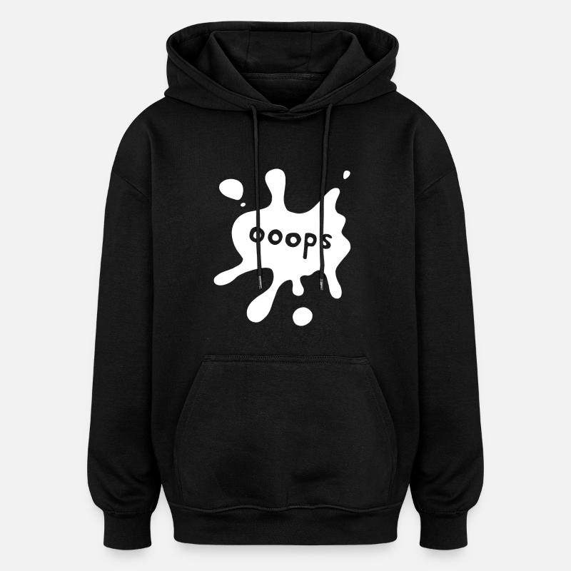 Spot ooops white - Oversized Unisex Hoodie - black