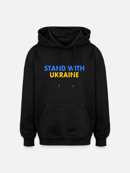 stand with ukraine - Oversized Unisex Hoodie - black