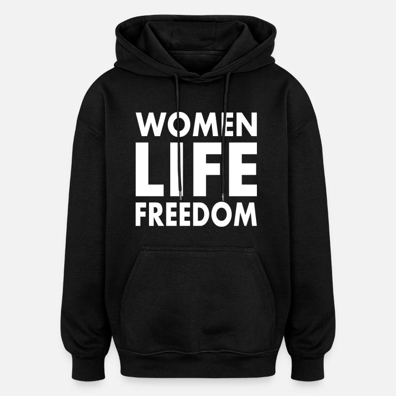 Women life freedom iran - Sweat à capuche oversize unisexe - noir