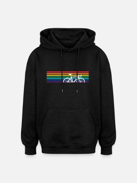 Cykel Regnbue Farverig Cyklist - Oversize unisex hoodie - sort