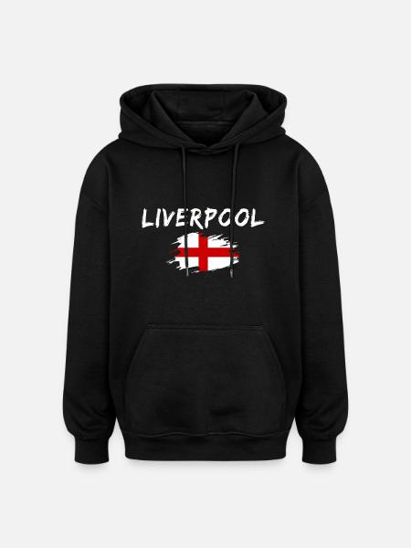 Liverpool England - Oversized Unisex Hoodie - black