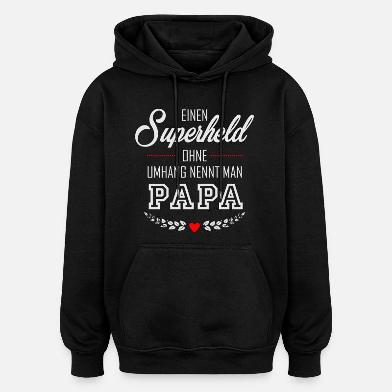 Superheld Papa - Oversized Unisex Hoodie - Schwarz