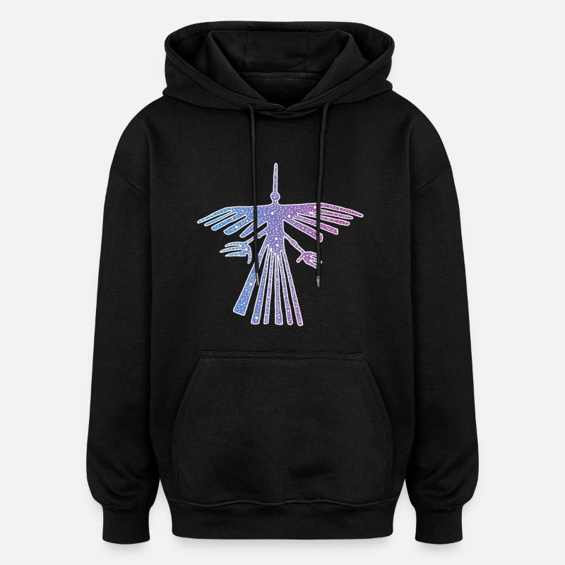 Vogel von Nazca - Oversized Unisex Hoodie - Schwarz