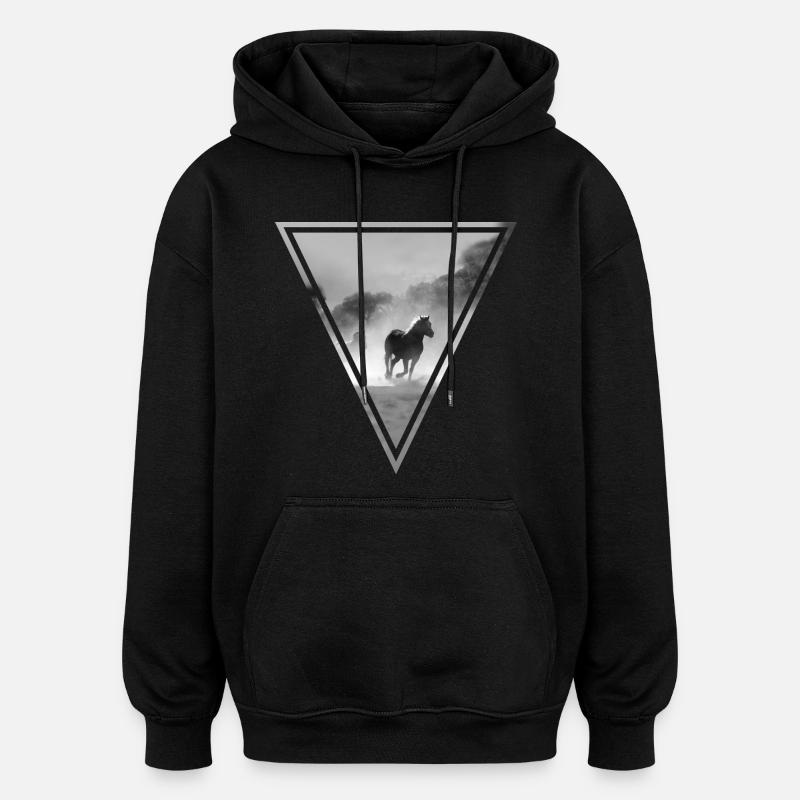 cheval - Sweat à capuche oversize unisexe - noir