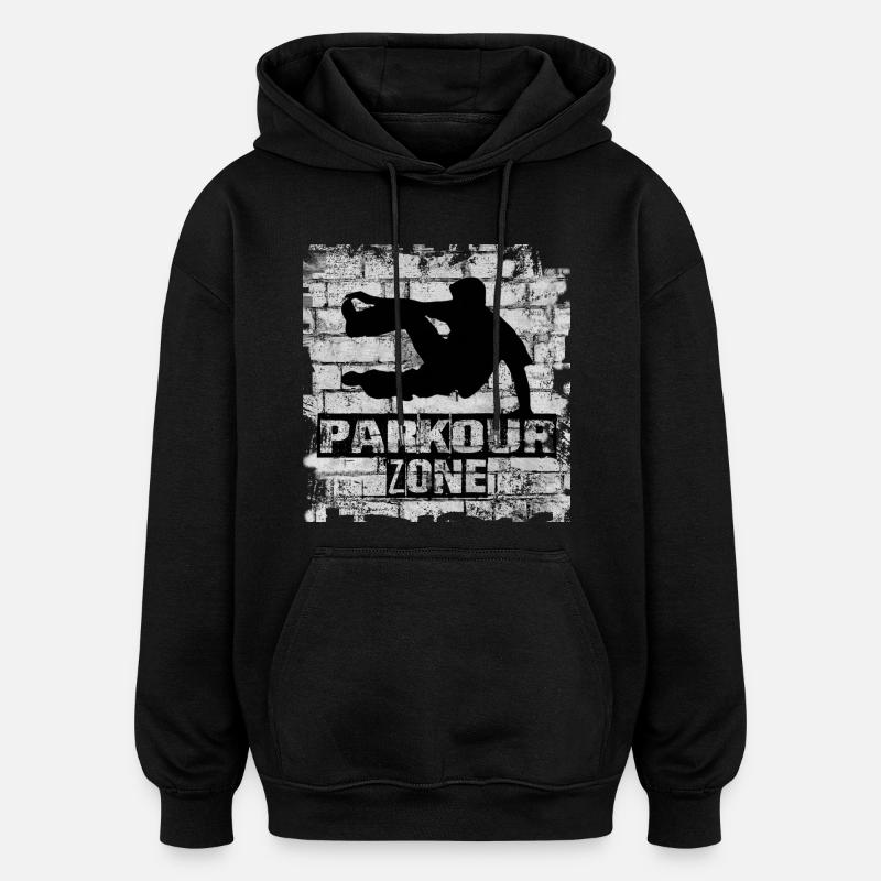 Parkour - Sweat à capuche oversize unisexe - noir