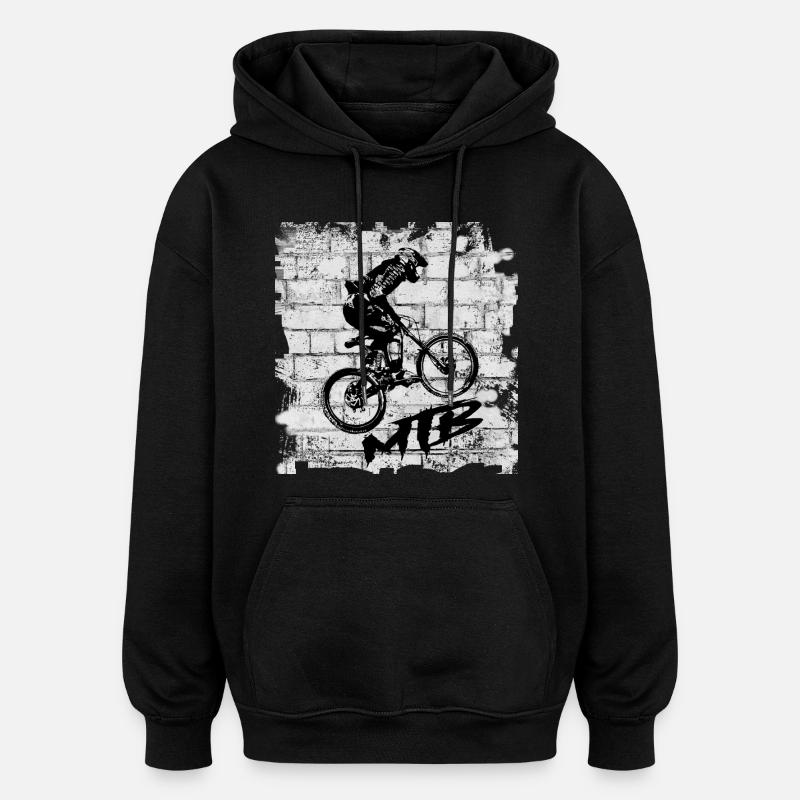 Vélo VTT - Sweat à capuche oversize unisexe - noir