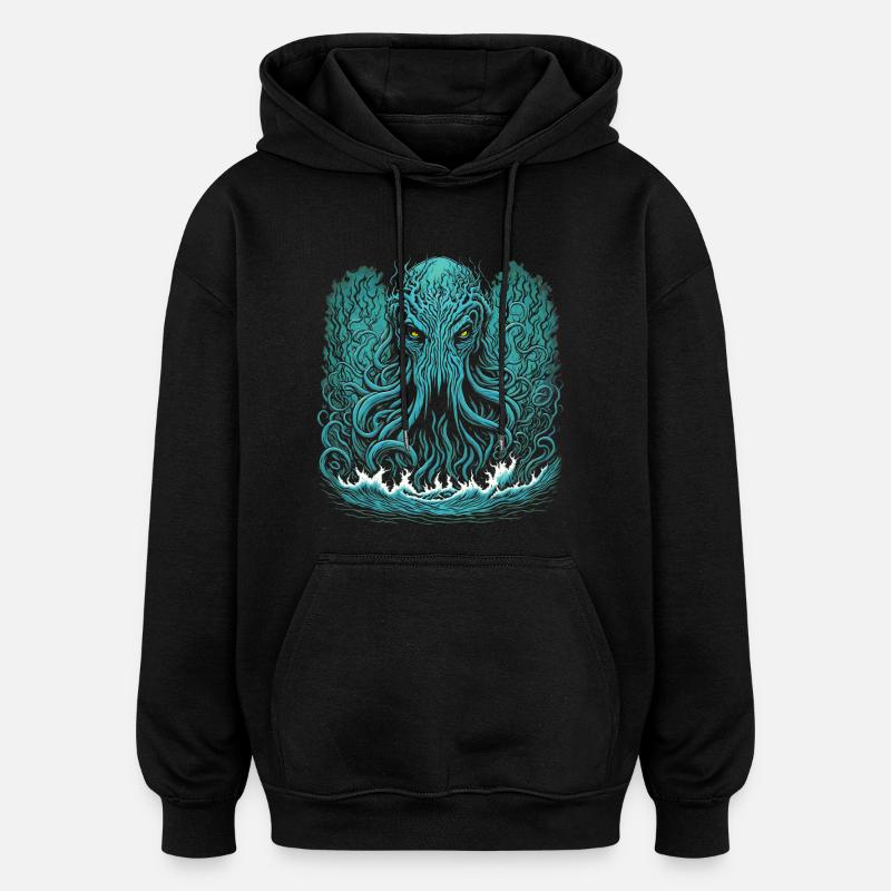 Cthulhu - Sweat à capuche oversize unisexe - noir