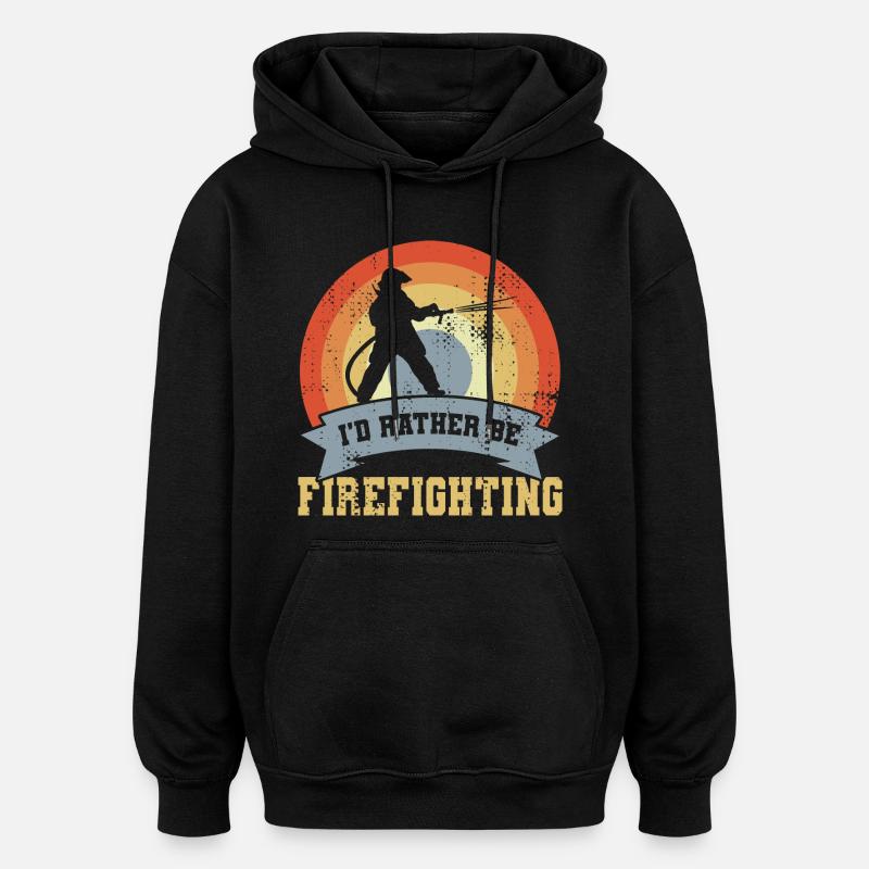 Lustiger Feuerwehr Spruch - Oversized Unisex Hoodie - Schwarz