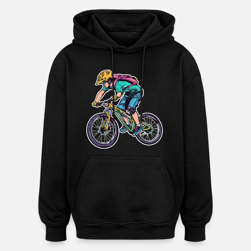 Drôle d’amateur de VTT - Sweat à capuche oversize unisexe - noir