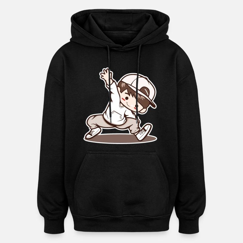 Kleiner Breakdancing Junge - Oversized Unisex Hoodie - Schwarz