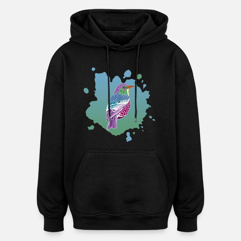Traum von einem Vogel - Oversized Unisex Hoodie - Schwarz