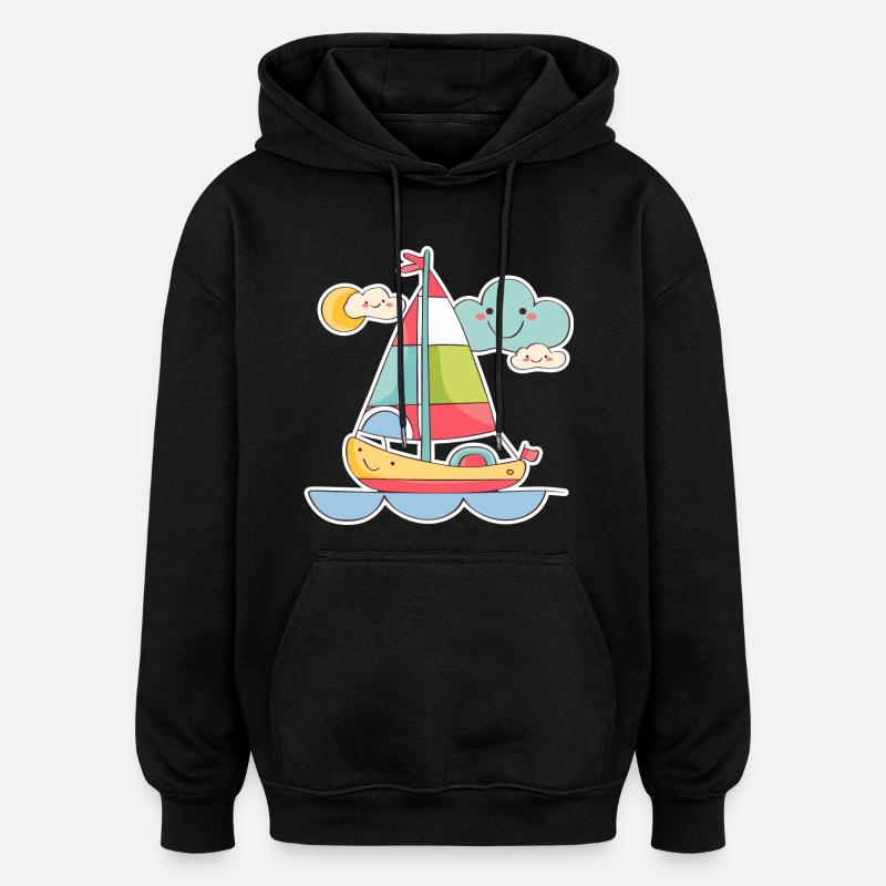 Sailing Comic Look - Oversized Unisex Hoodie - black