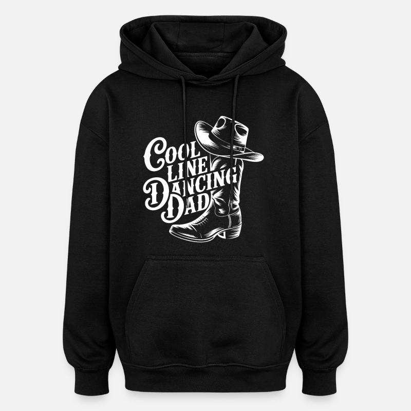 Cool Line Dancing Dad Design - Sweat à capuche oversize unisexe - noir