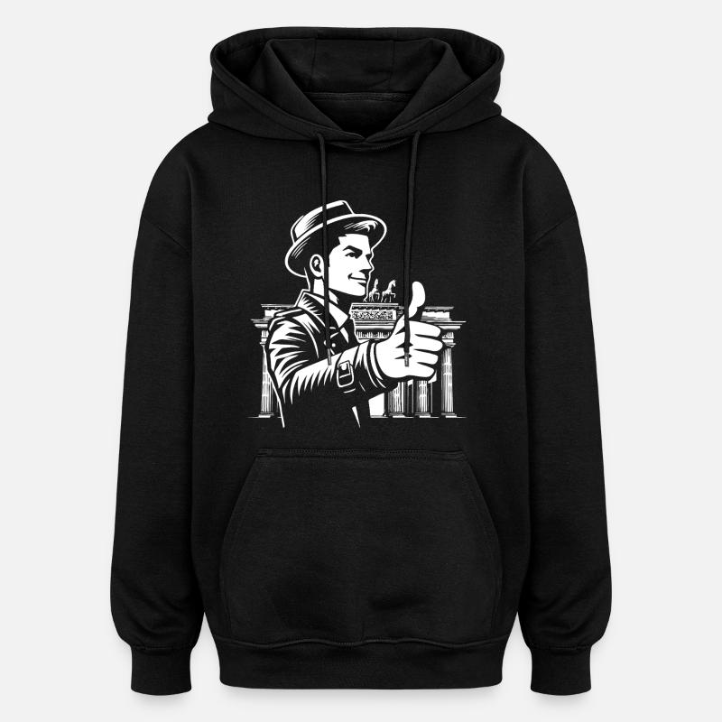 Réunification allemande Design 03 octobre - Sweat à capuche oversize unisexe - noir