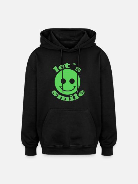 Let´s Smile - Oversized Unisex Hoodie - Schwarz