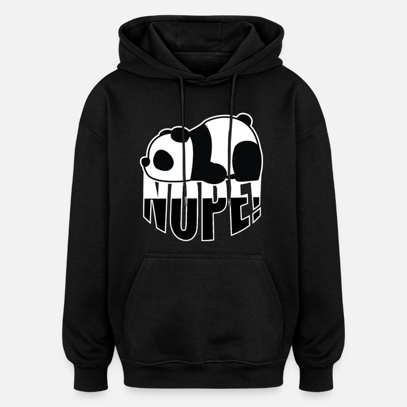 Panda No - Felpa con cappuccio unisex oversize - nero