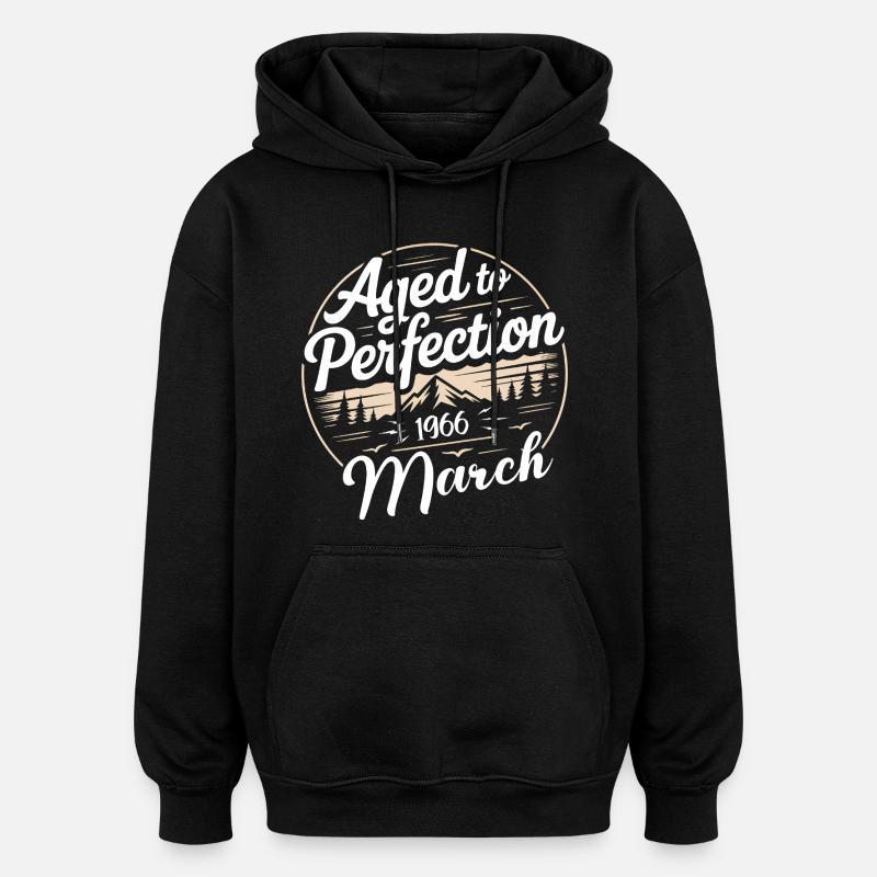 Birthday present march 1966 - Oversized Unisex Hoodie - black