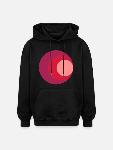 Cercles - Sweat à capuche oversize unisexe - noir