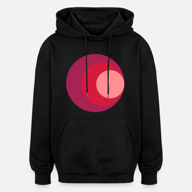 Cercles - Sweat à capuche oversize unisexe - noir