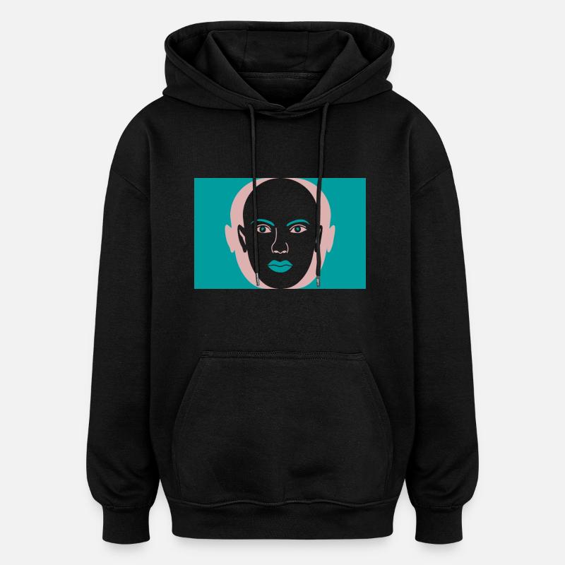 Design féminin - Sweat à capuche oversize unisexe - noir