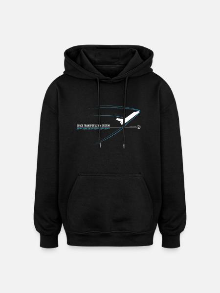 Space Shuttle (Blue print) - Oversized Unisex Hoodie - black
