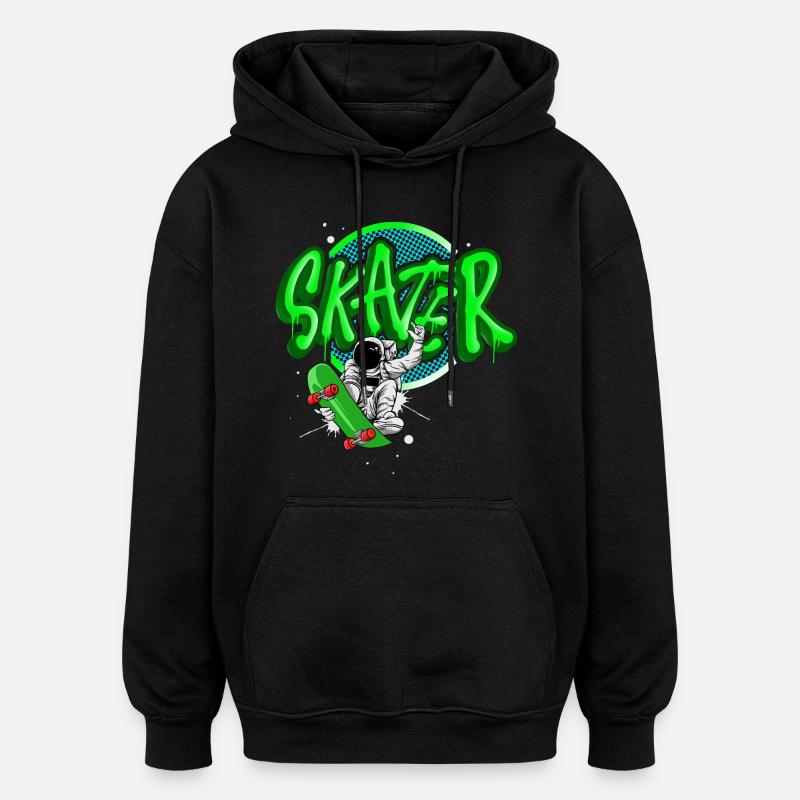 Patineur - Sweat à capuche oversize unisexe - noir