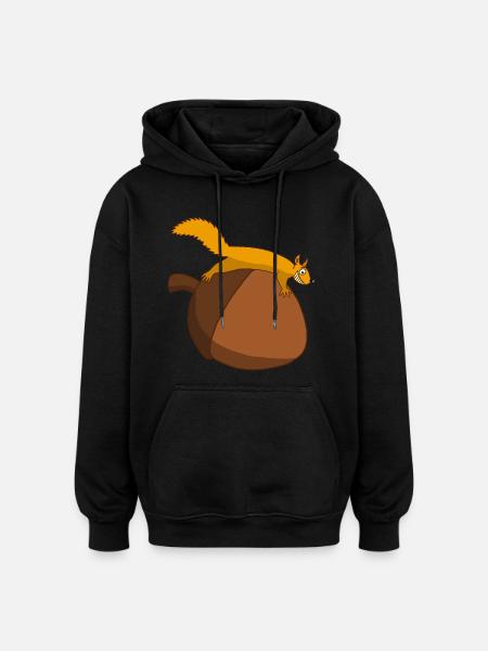 The squirrel against the glans - Oversized Unisex Hoodie - black