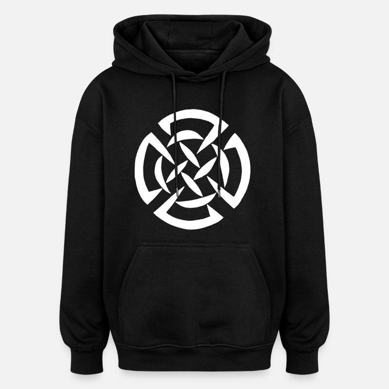 White Celtic graffiti - Oversized Unisex Hoodie - black