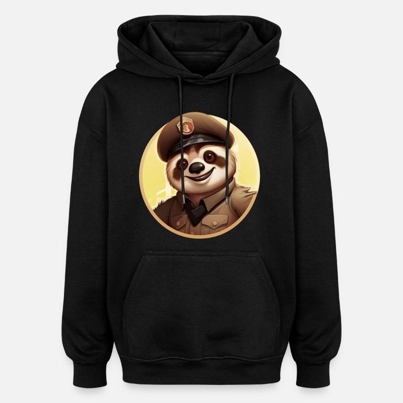 Polizei Faultier - Oversized Unisex Hoodie - Schwarz