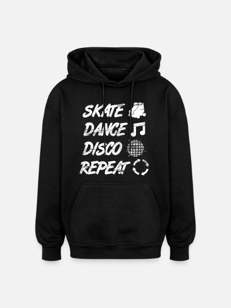 Rollschuh Disco - Oversized Unisex Hoodie - Schwarz