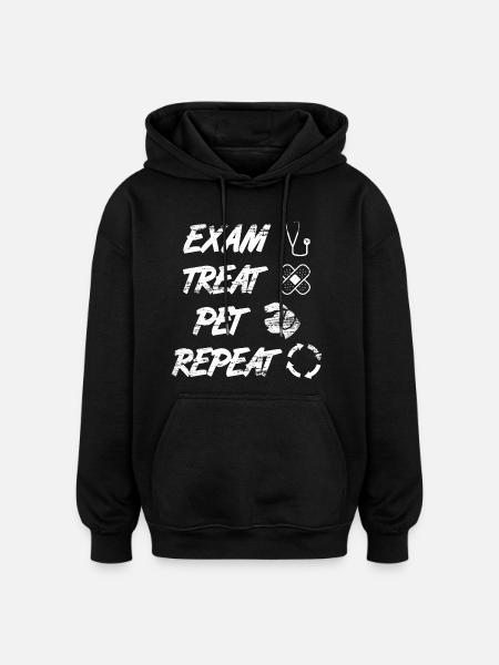 Pet Examine Treat - Oversized Unisex Hoodie - black