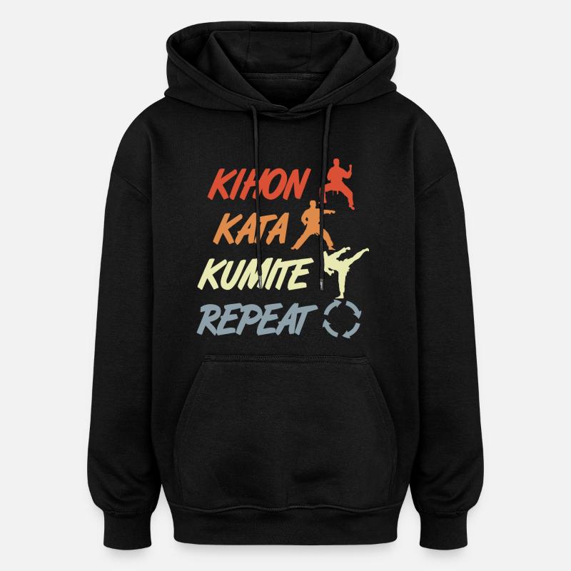 Piliers du karaté - Sweat à capuche oversize unisexe - noir