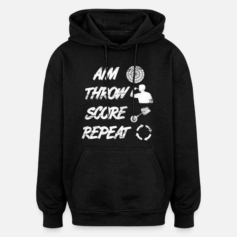 aiming, throwing, pointing, repeating - Oversized Unisex Hoodie - black