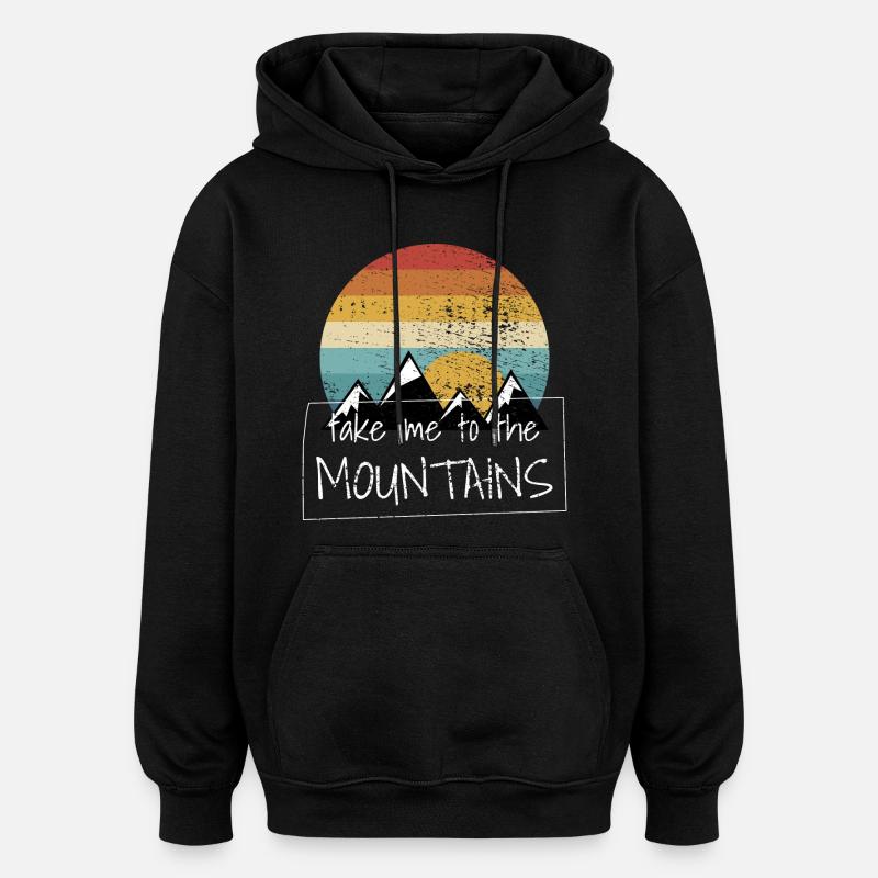 Randonnées pédestres - Sweat à capuche oversize unisexe - noir