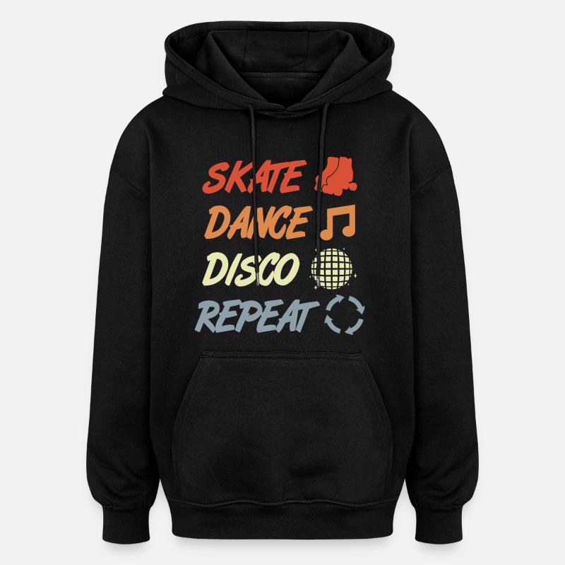 Roller skating disco - Oversized Unisex Hoodie - black