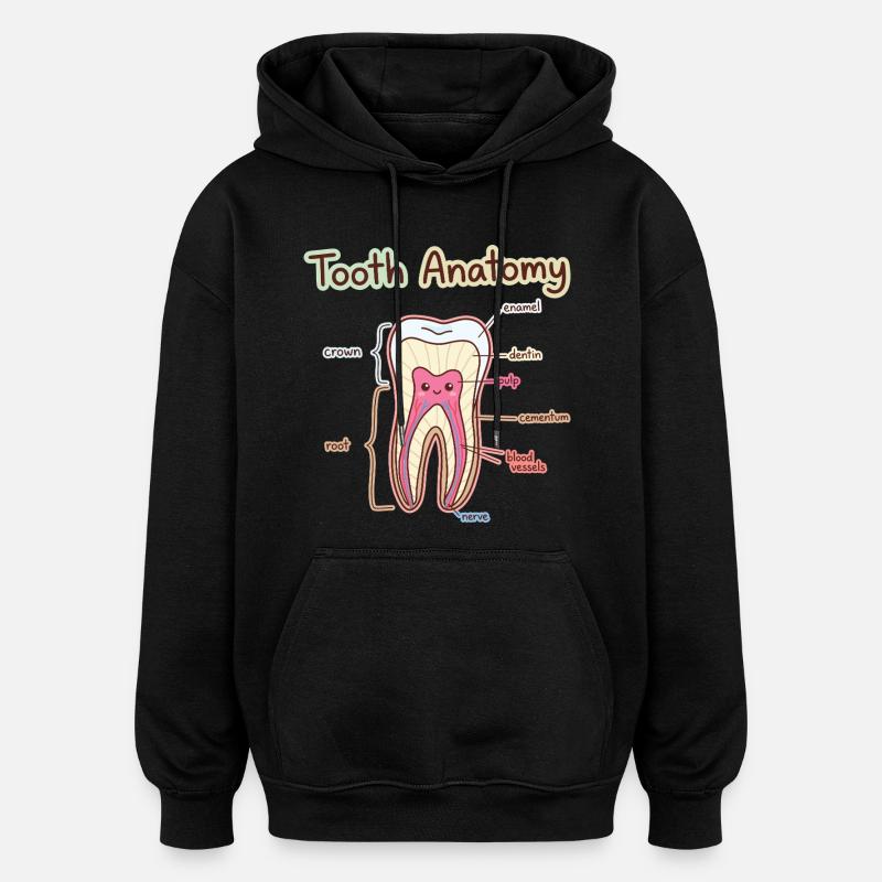 Dentiste assistant dentaire en anatomie dentaire - Sweat à capuche oversize unisexe - noir