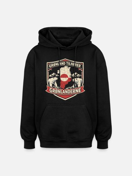 Greenland Self-Determination International Law Statement - Oversized Unisex Hoodie - black