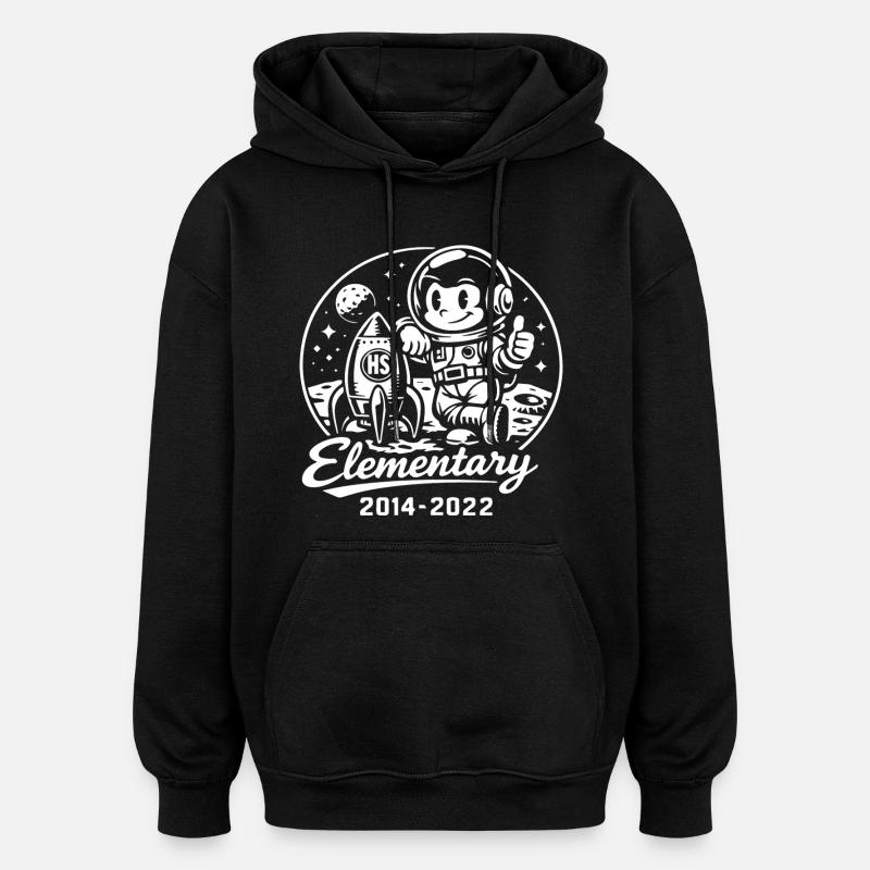 Elementar-Astronauten-Mond - Oversized Unisex Hoodie - Schwarz