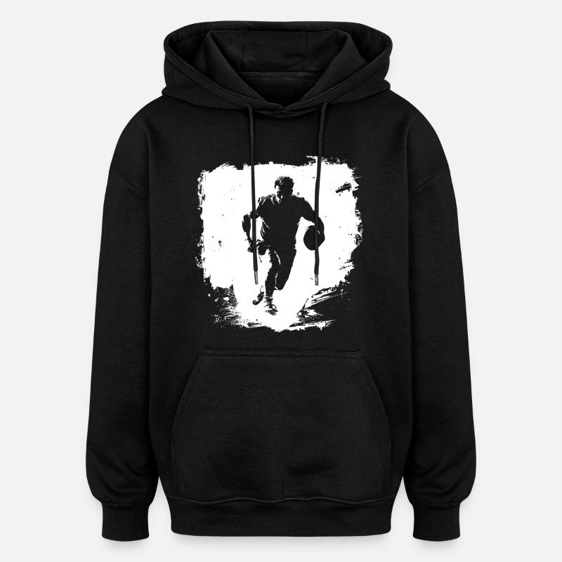 Art de rue du rugby - Sweat à capuche oversize unisexe - noir
