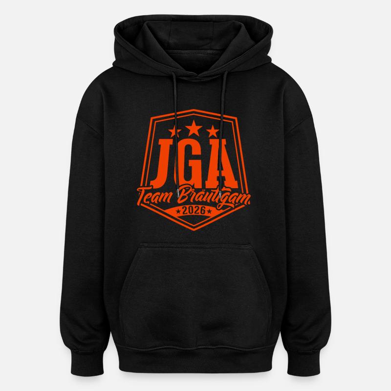 JGA 2026 Team Brudgommen Utdrikningslag - Oversized unisex-hettegenser - svart