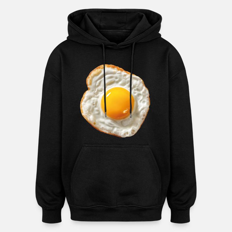 Spiegelei - Oversized Unisex Hoodie - Schwarz