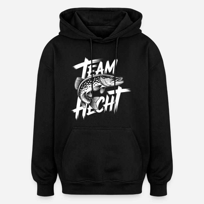 Brochet prédateur - Sweat à capuche oversize unisexe - noir