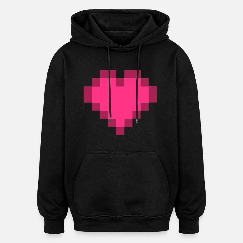 Digitales Herz - Oversized Unisex Hoodie - Schwarz