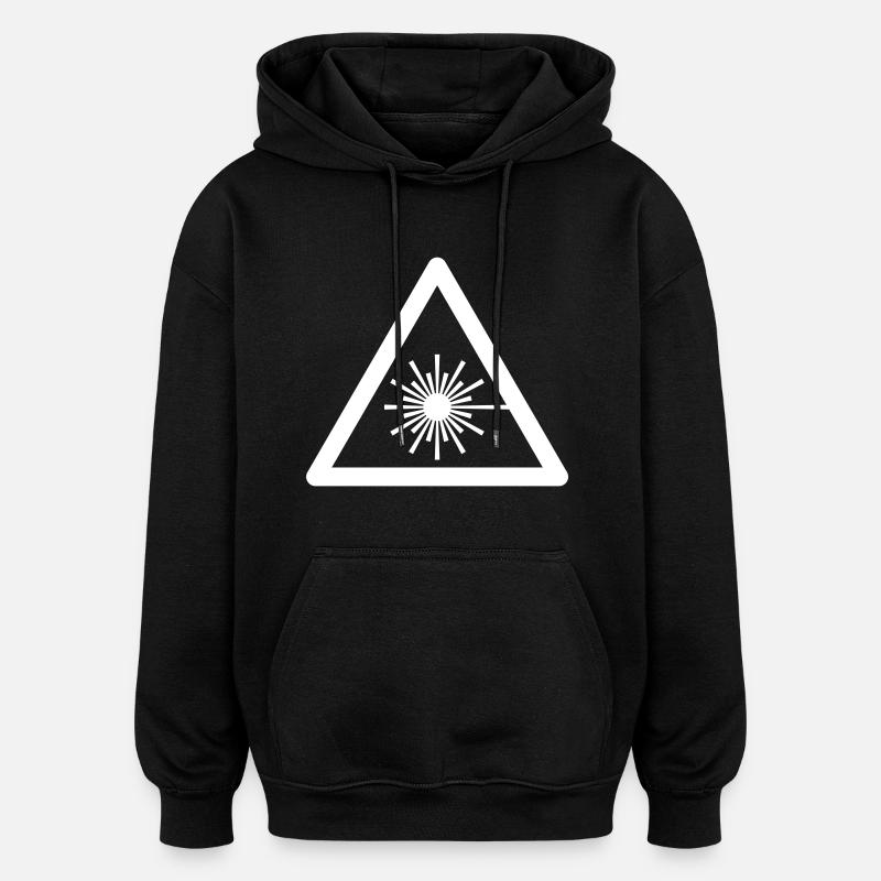 Symbole de danger - Laser Light - Sweat à capuche oversize unisexe - noir