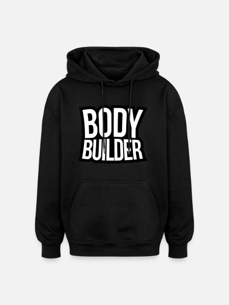 Bodybuilder text - Oversized Unisex Hoodie - black