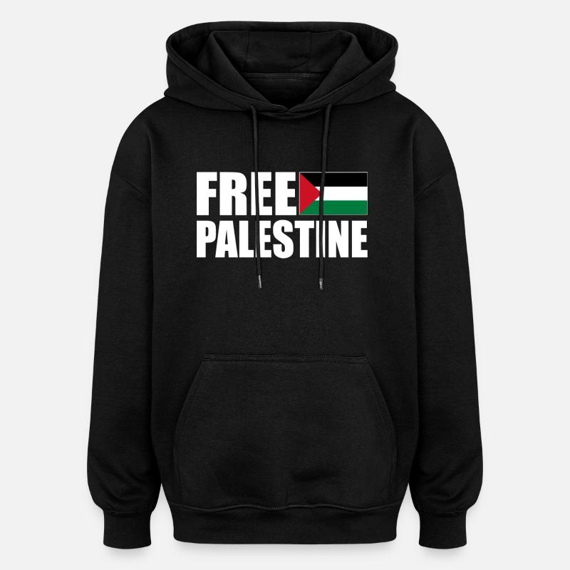 Free palestine - Sweat à capuche oversize unisexe - noir