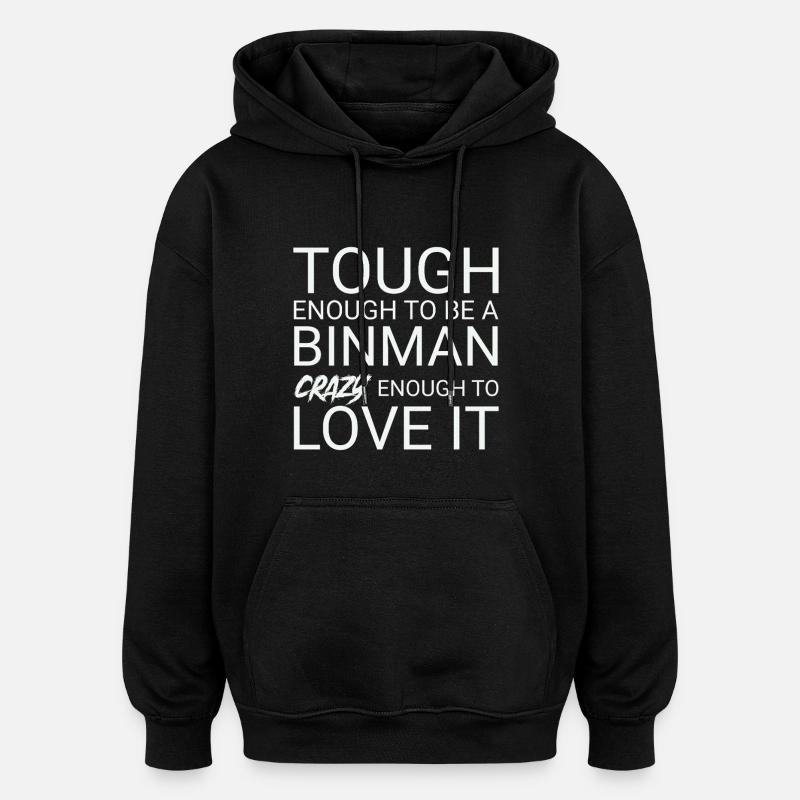 Binman Fou - Sweat à capuche oversize unisexe - noir